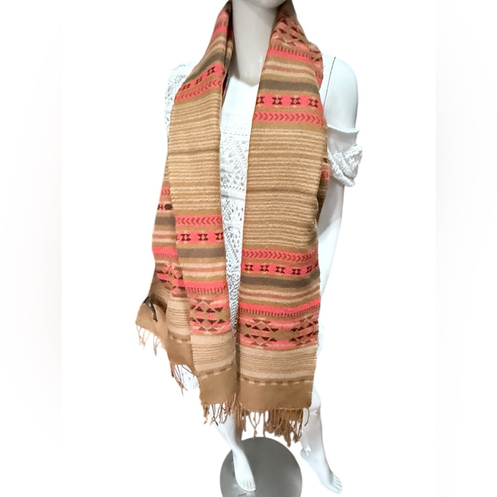 H&M Boho western Tan Women's blanket Scarf wrap‎ OSFM